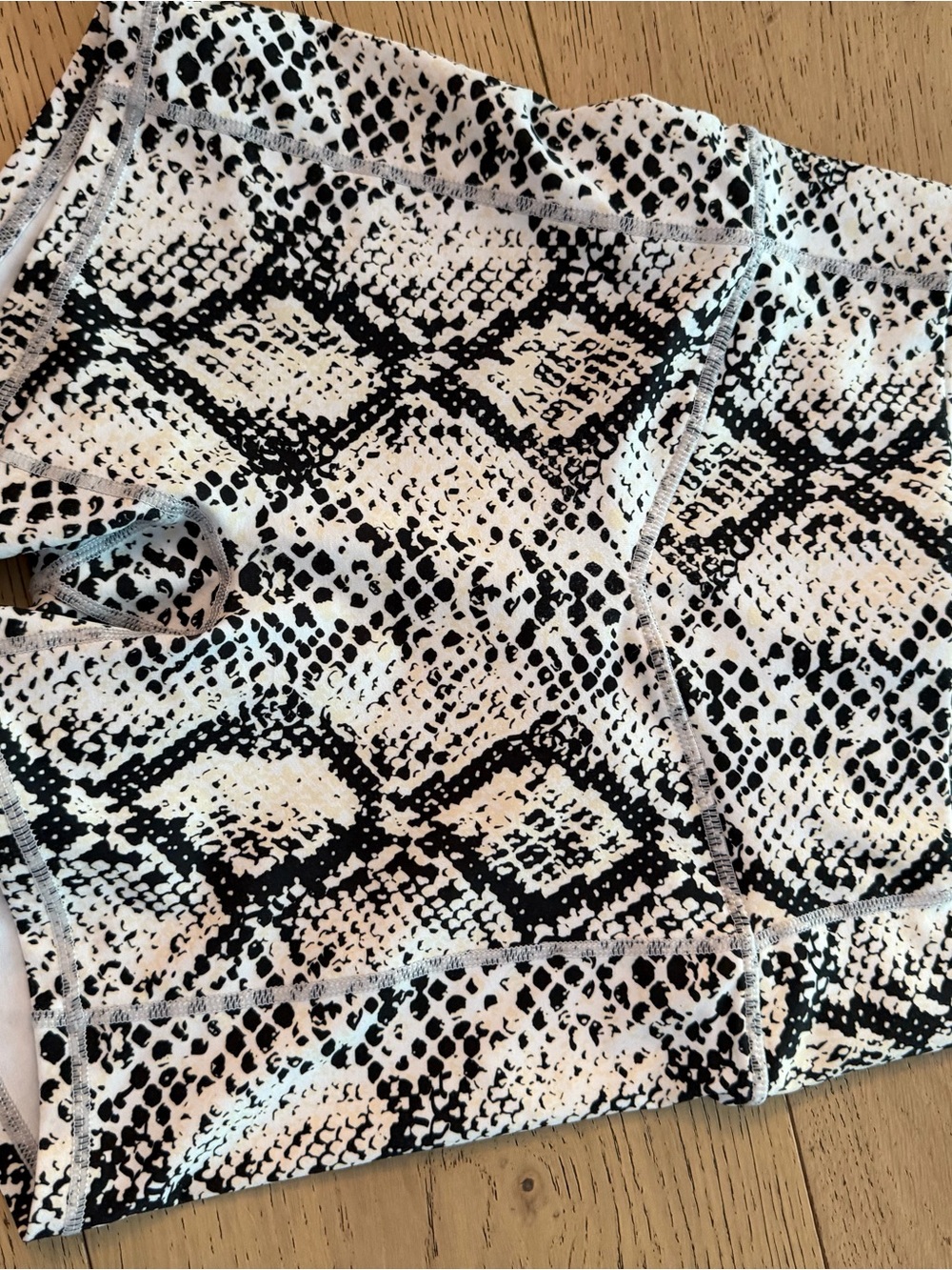 Balance Athletica Black and White Snake Print Athletic Shorts